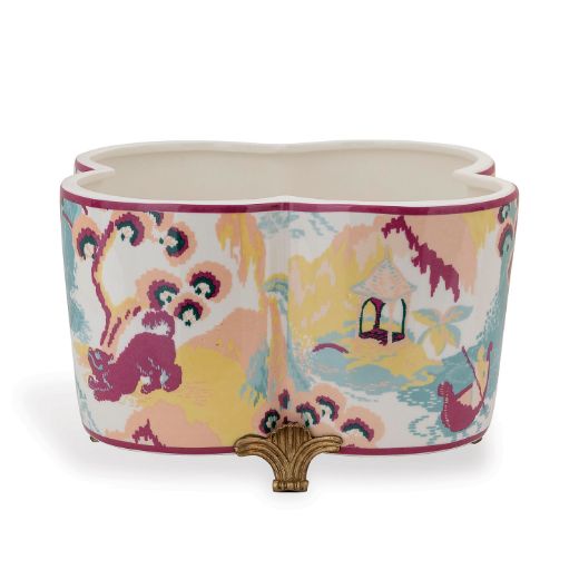 Picture of CANTON CORAL QUATREFOIL PLANTER