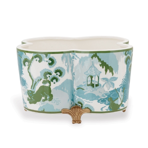 Picture of CANTON CELADON QUATREFOIL PLANTER