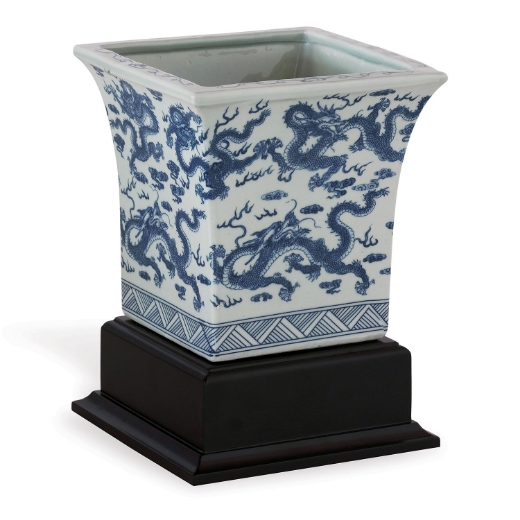 Picture of Dragon Blue Square Planter with Stand