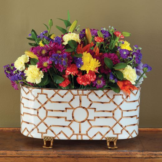 Picture of Baldwin White Oval Planter