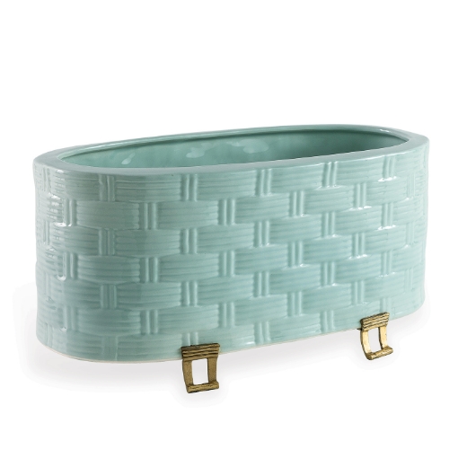 Picture of Sanibel Celadon Oval Planter