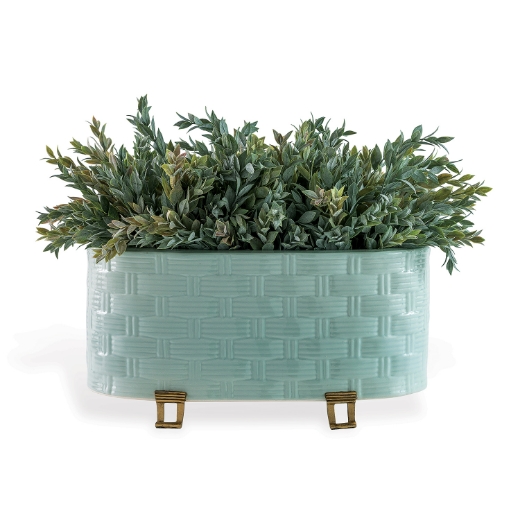 Picture of Sanibel Celadon Oval Planter