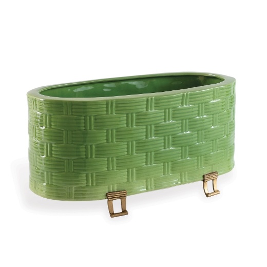 Picture of Sanibel Green Oval Planter