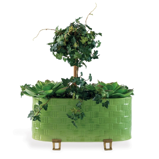 Picture of Sanibel Green Oval Planter