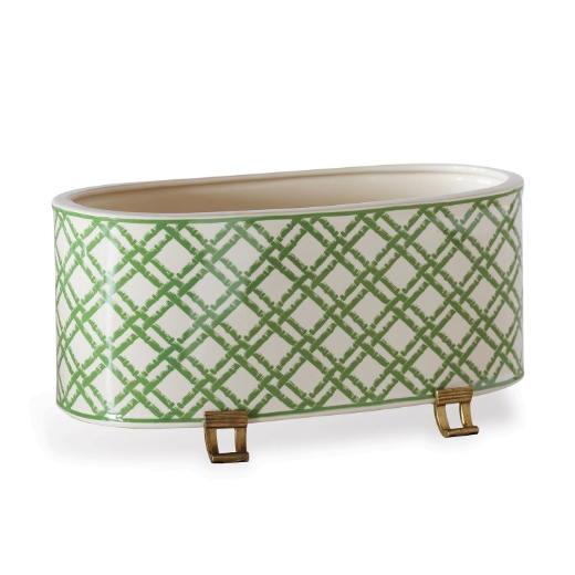 Picture of Bamboo Trellis Oval Planter