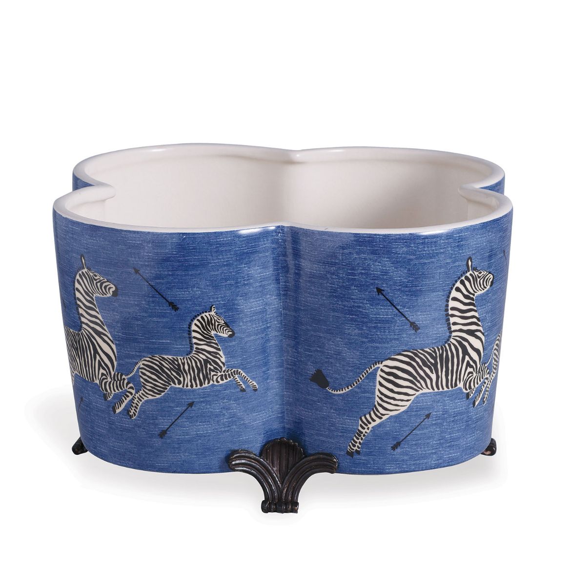 Picture of Zebra Blue Quatrefoil Planter