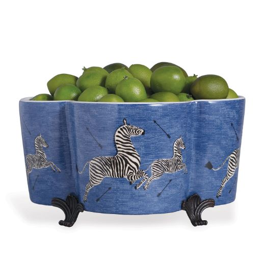 Picture of Zebra Blue Quatrefoil Planter