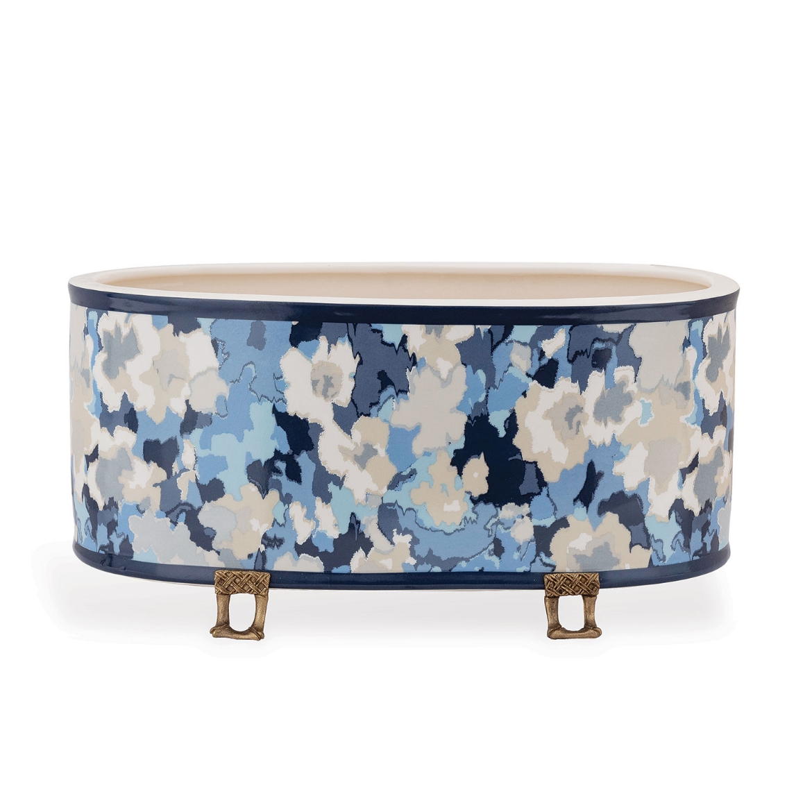 Picture of ROUSHAM BLUE OVAL PLANTER