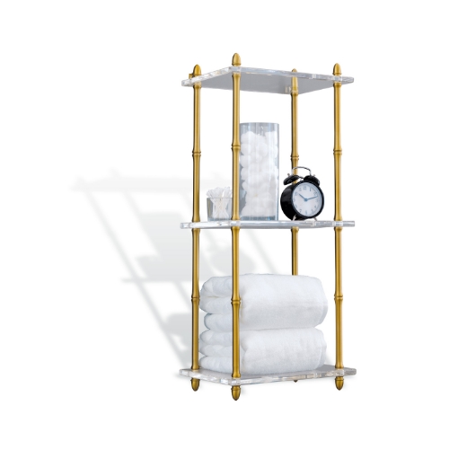 Picture of CARMEL BRASS/LUCITE SHELF  32"H