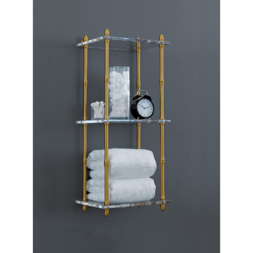 Picture of CARMEL BRASS/LUCITE SHELF  32"H