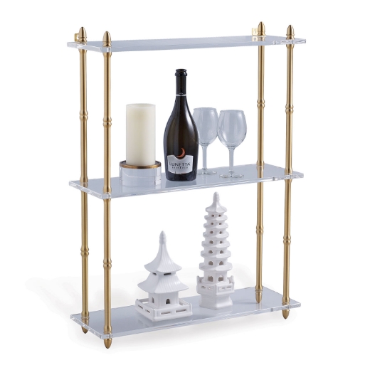 Picture of Carmel Brass/Lucite Shelf Wide