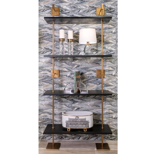 Picture of Marais 3-Tier Black/Brass Shelf 36"W
