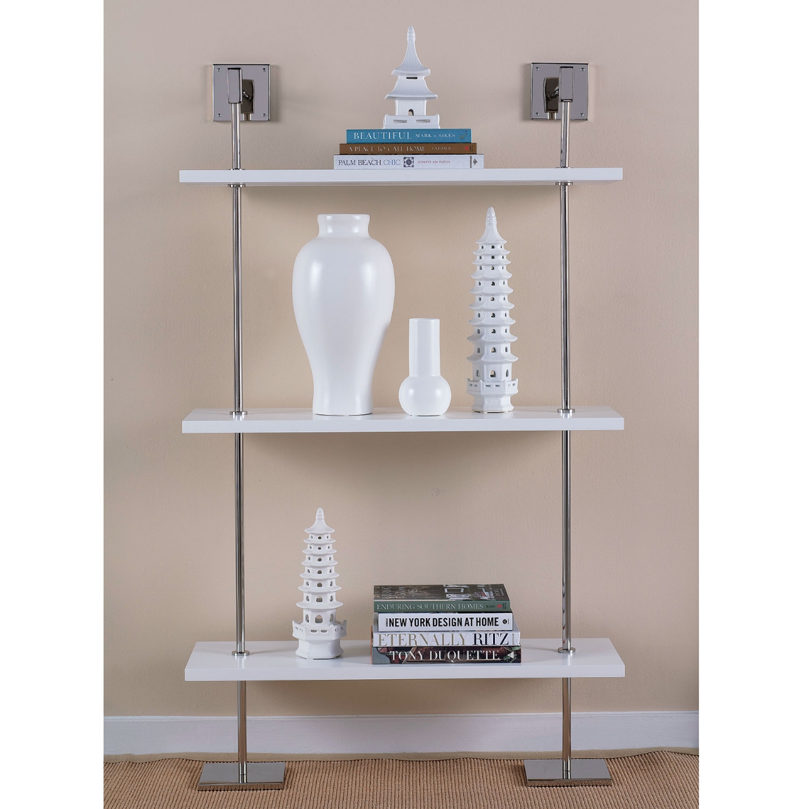 Picture of Marais 3-Tier White/Nickel Shelf