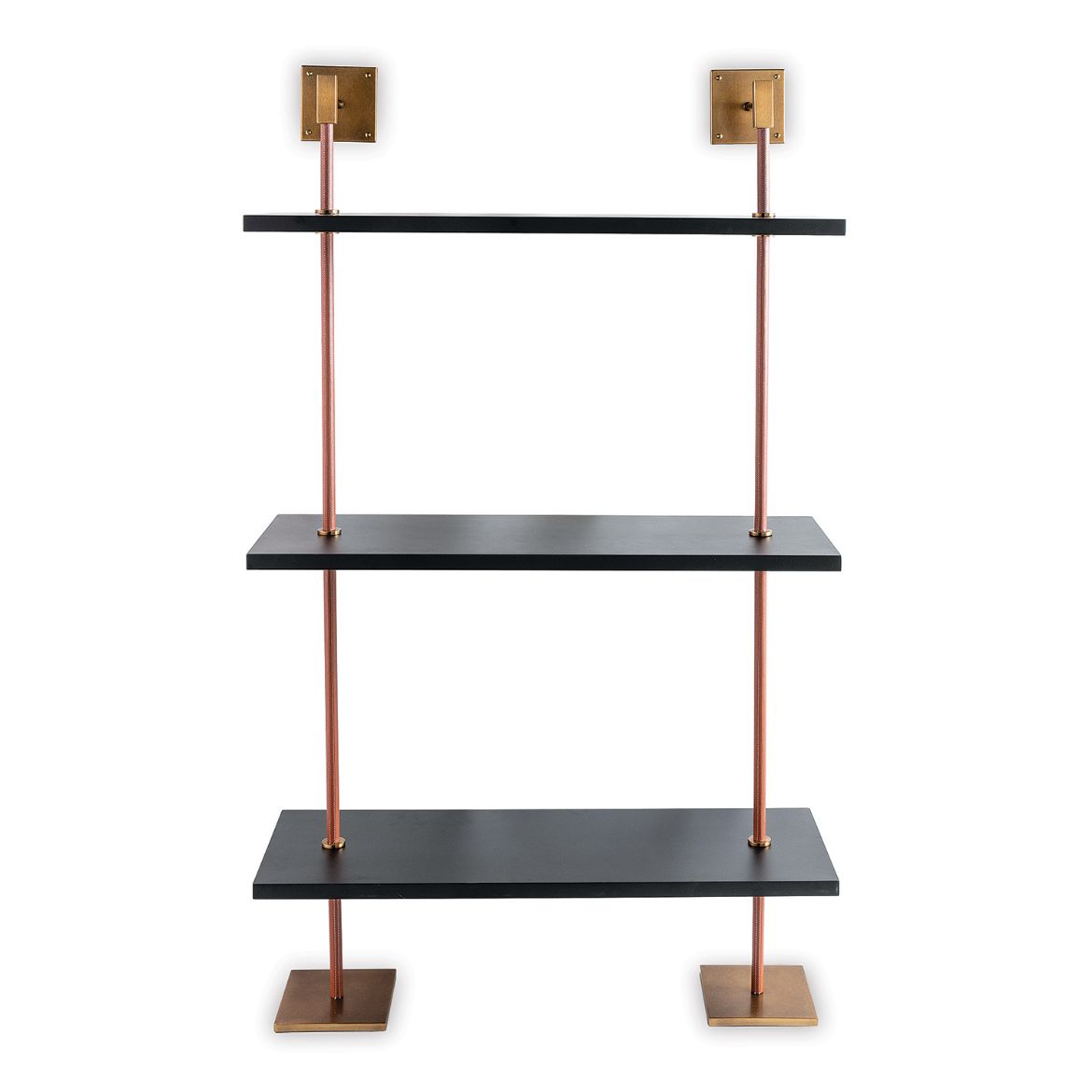Picture of Arnold 3 Tier Black/Aged Brass Shelf 36"W