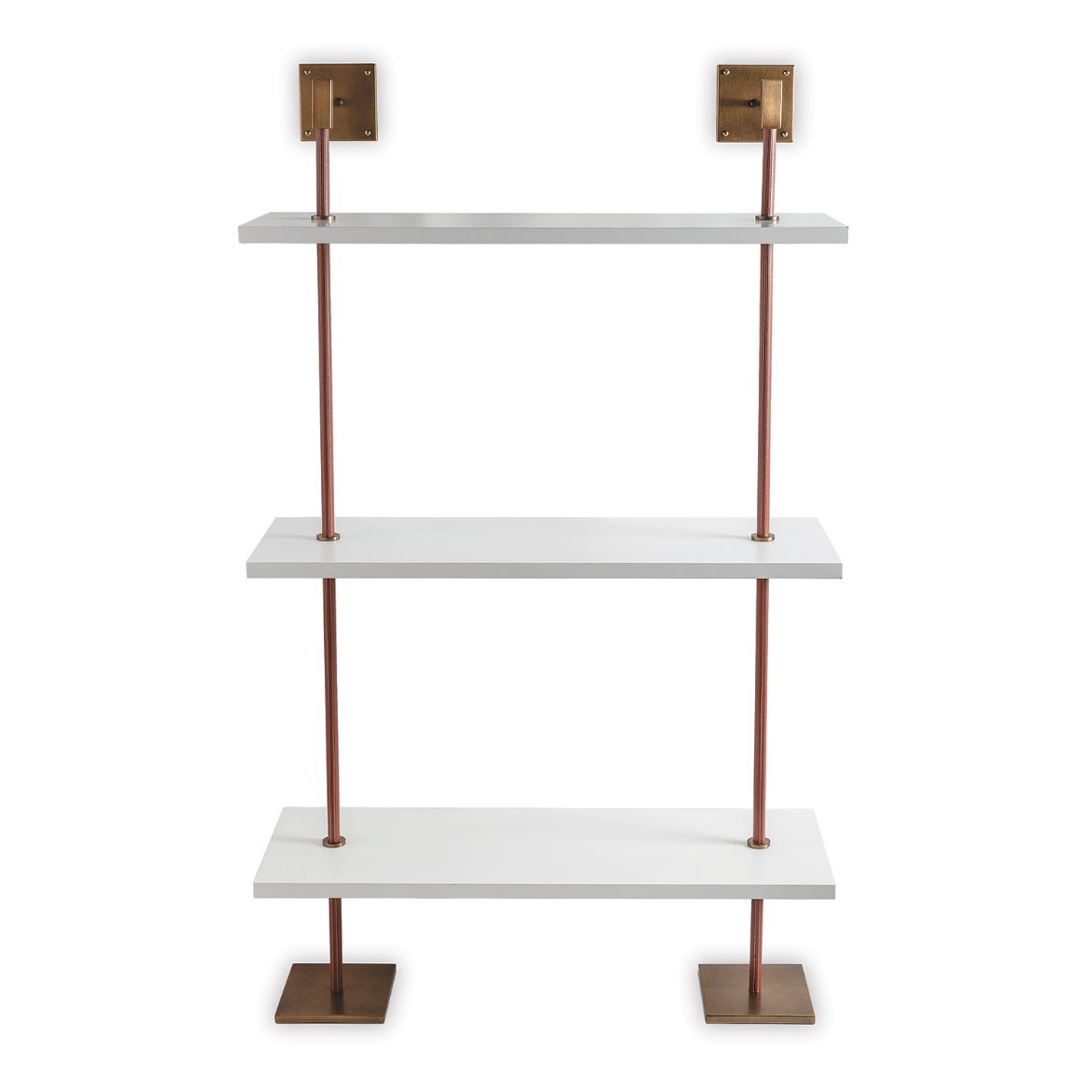 Picture of Arnold 3-Tier White/Aged Brass Shelf 36"W