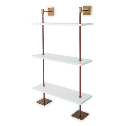 Picture of Arnold 3-Tier White/Aged Brass Shelf 36"W