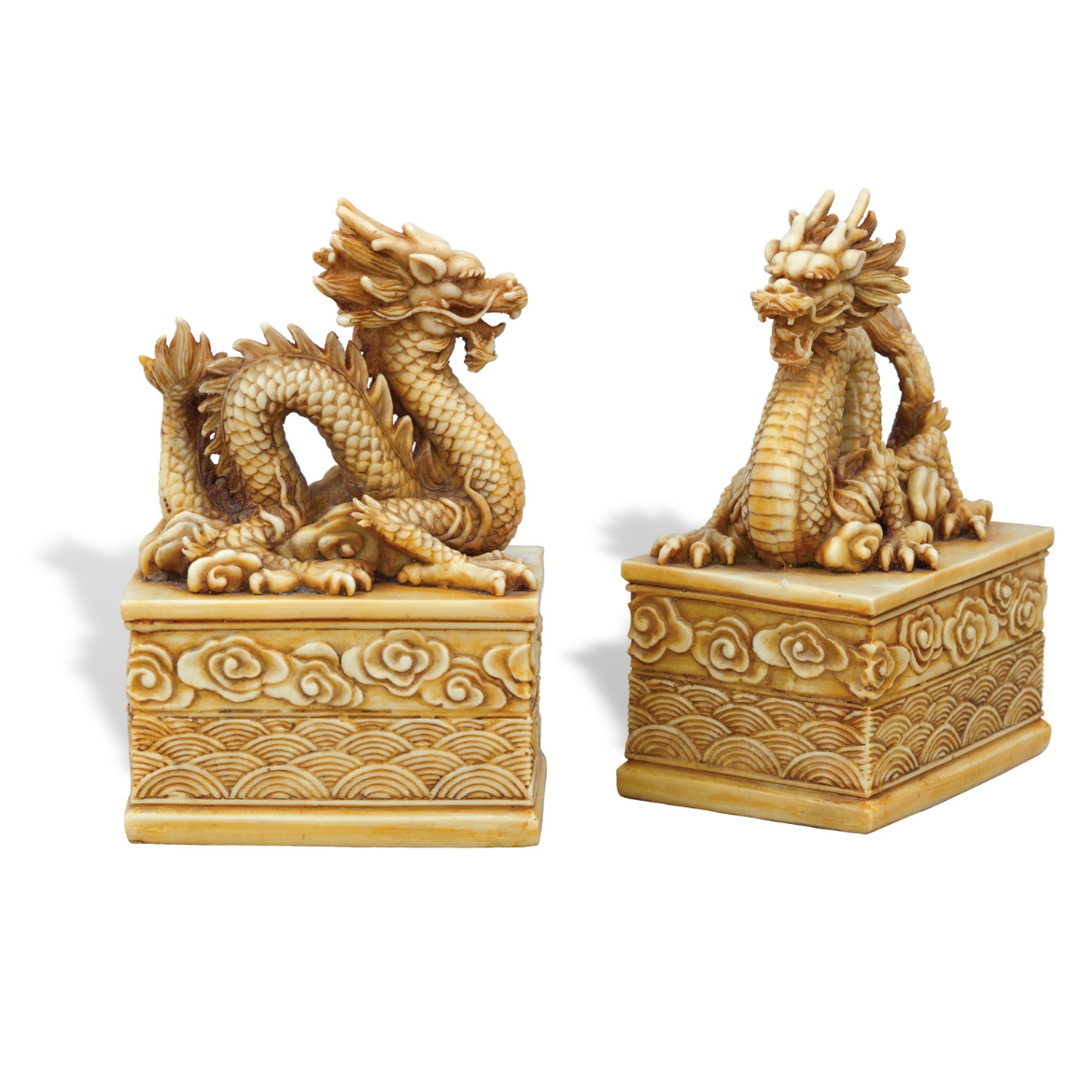 Picture of DRAGON IVORY BOOKENEDS/SET OF 2  8"H