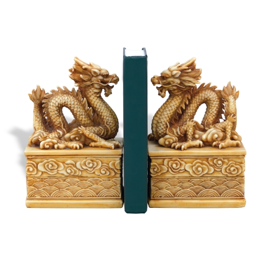 Picture of DRAGON IVORY BOOKENEDS/SET OF 2  8"H