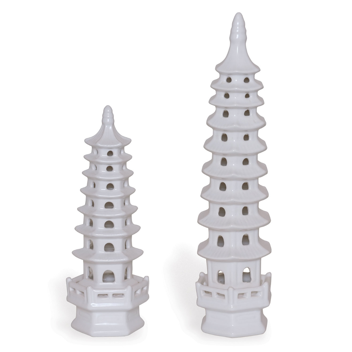 Picture of Pagoda Cream Objects Tall (Set of 2)