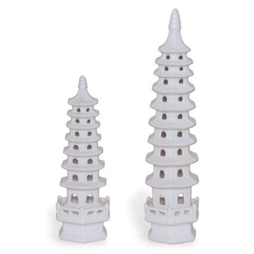 Picture of Pagoda Cream Objects Tall (Set of 2)