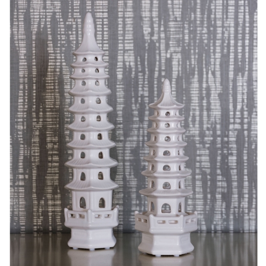 Picture of Pagoda Cream Objects Tall (Set of 2)