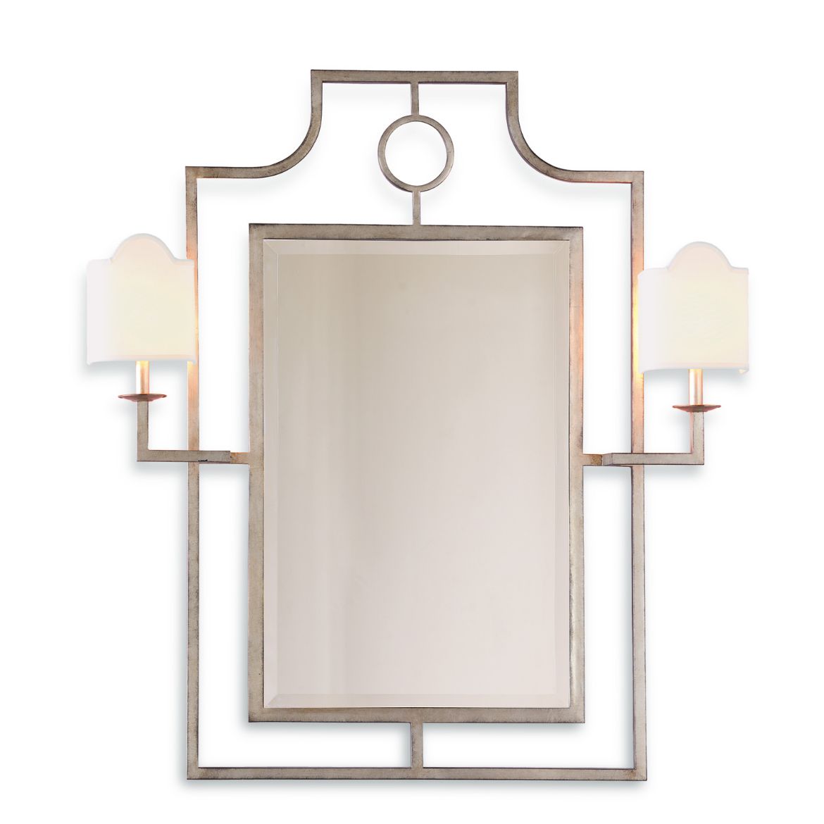 Picture of DOHENY SILVER MIRROR W/SCONCES