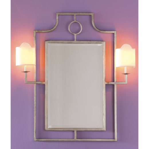 Picture of DOHENY SILVER MIRROR W/SCONCES