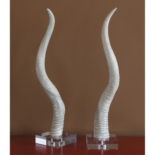 Picture of Safari Gray-White Horn Sculpture