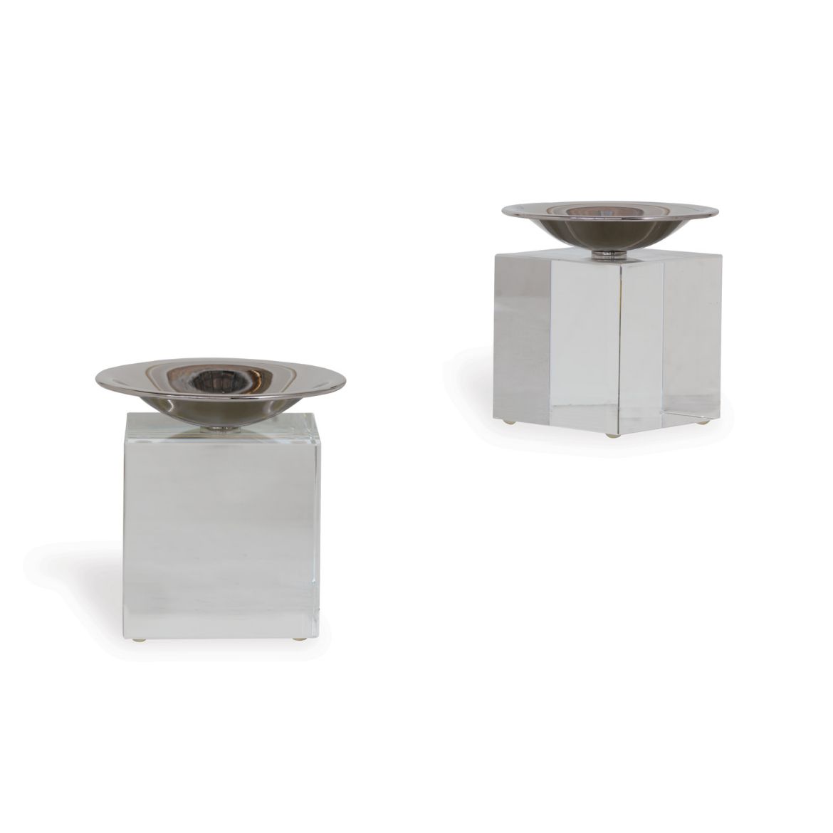 Picture of Emerson Nickel/Crystal Candleholders Set/2