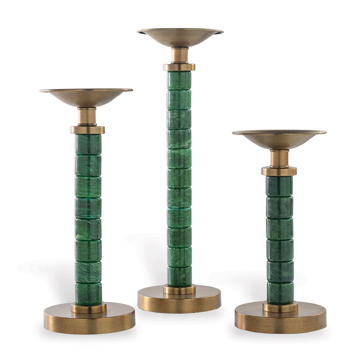 Picture of Jade Garden Green Candlesticks (set/3)