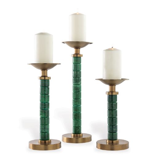 Picture of Jade Garden Green Candlesticks (set/3)