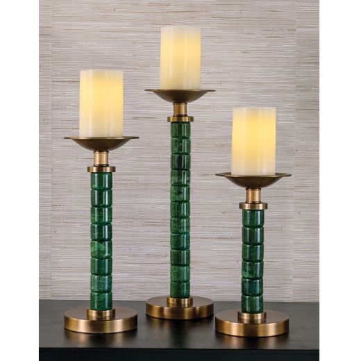 Picture of Jade Garden Green Candlesticks (set/3)