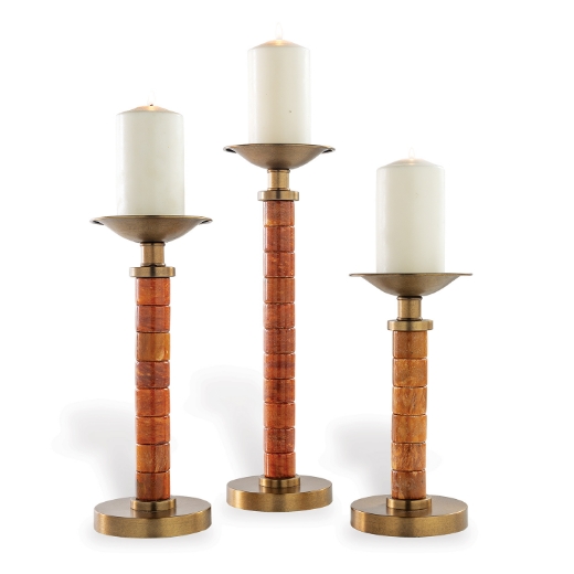 Picture of Jade Garden Amber Candlesticks (set/3)