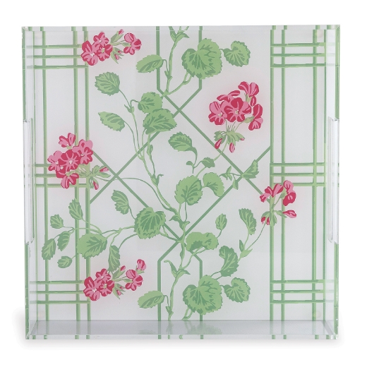 Picture of Geranium Trellis Lucite Tray