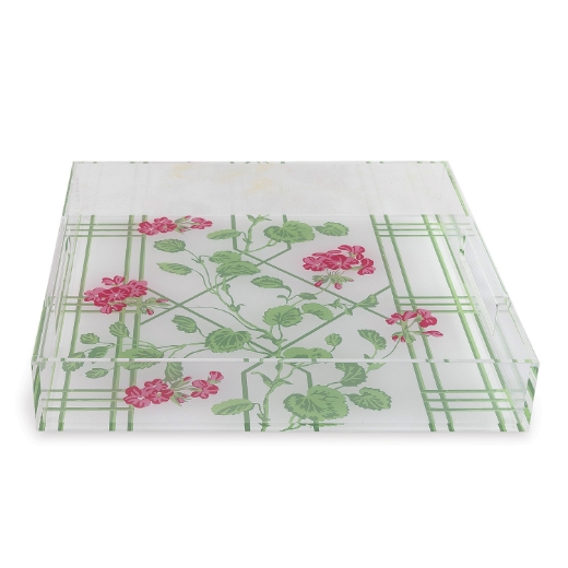 Picture of Geranium Trellis Lucite Tray