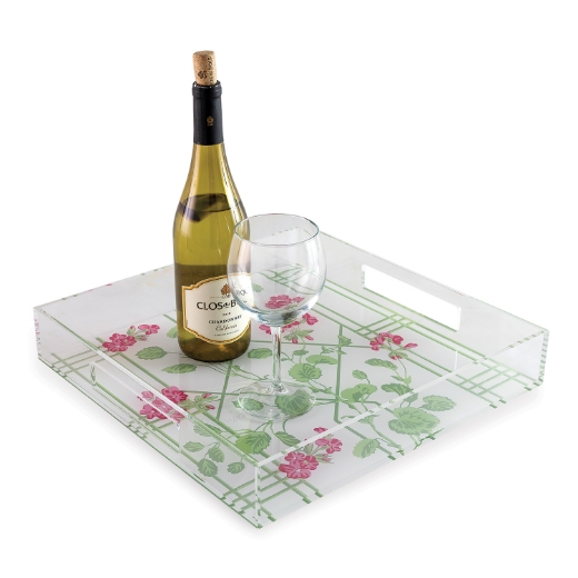 Picture of Geranium Trellis Lucite Tray