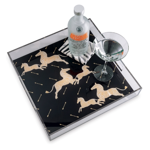 Picture of Zebra Black Lucite Tray