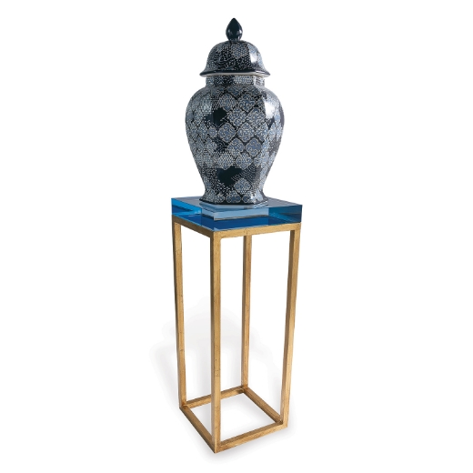 Picture of Drake Lucite Blue Table / Gold