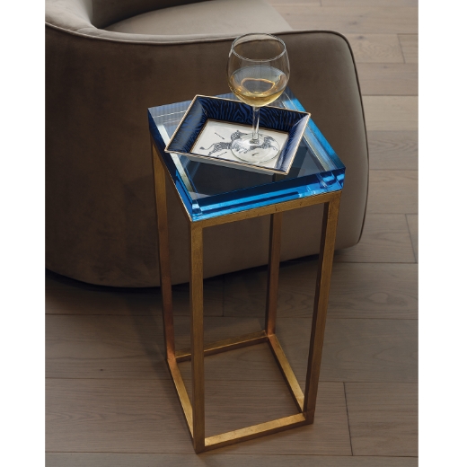 Picture of Drake Lucite Blue Table / Gold