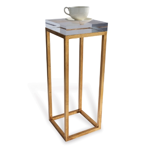 Picture of Drake Lucite Table Clear / Gold