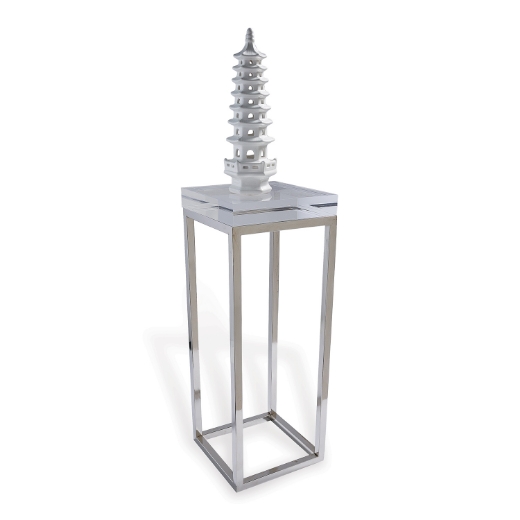 Picture of Drake Lucite Clear Table / Nickel