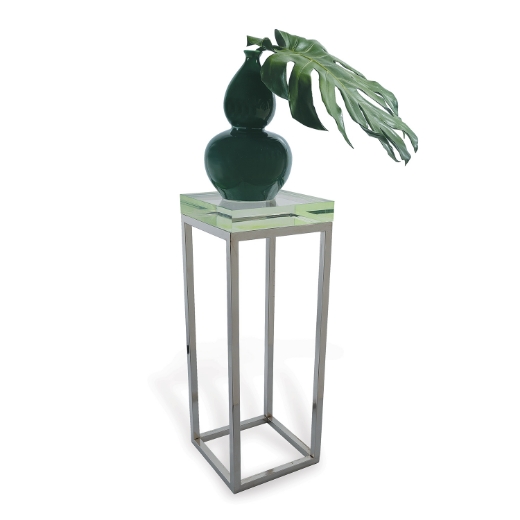 Picture of Drake Lucite Green Table / Nickel