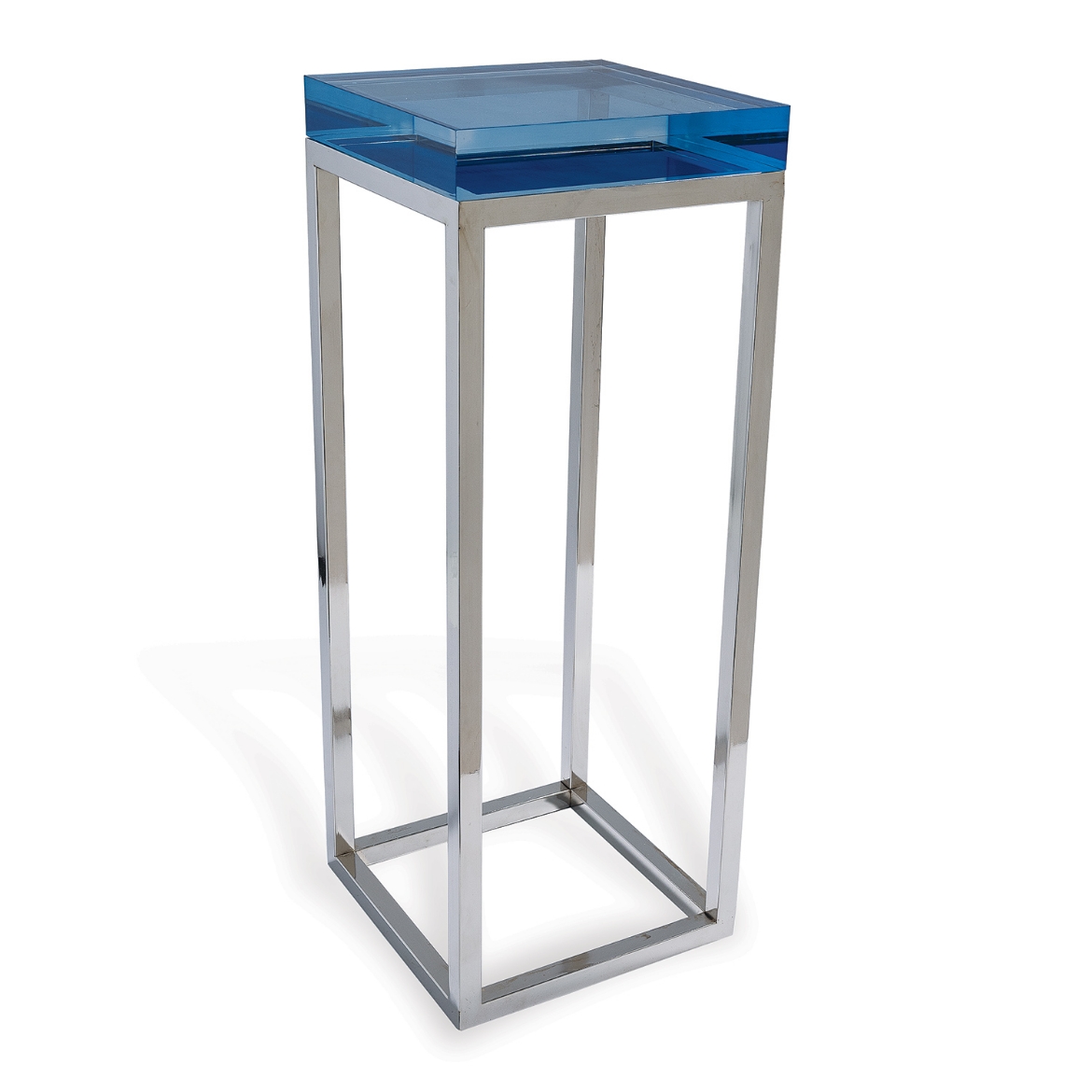 Picture of Drake Lucite Blue Table / Nickel