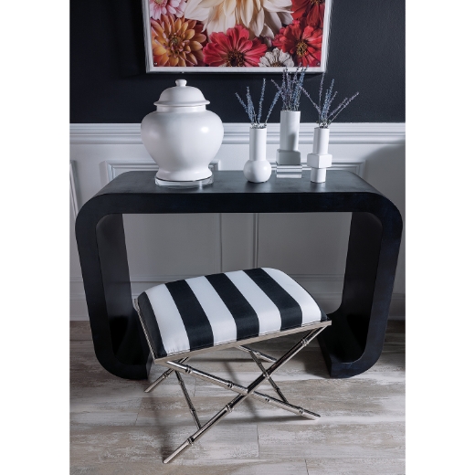 Picture of Lauderdale Nickel Black Stripe Bench