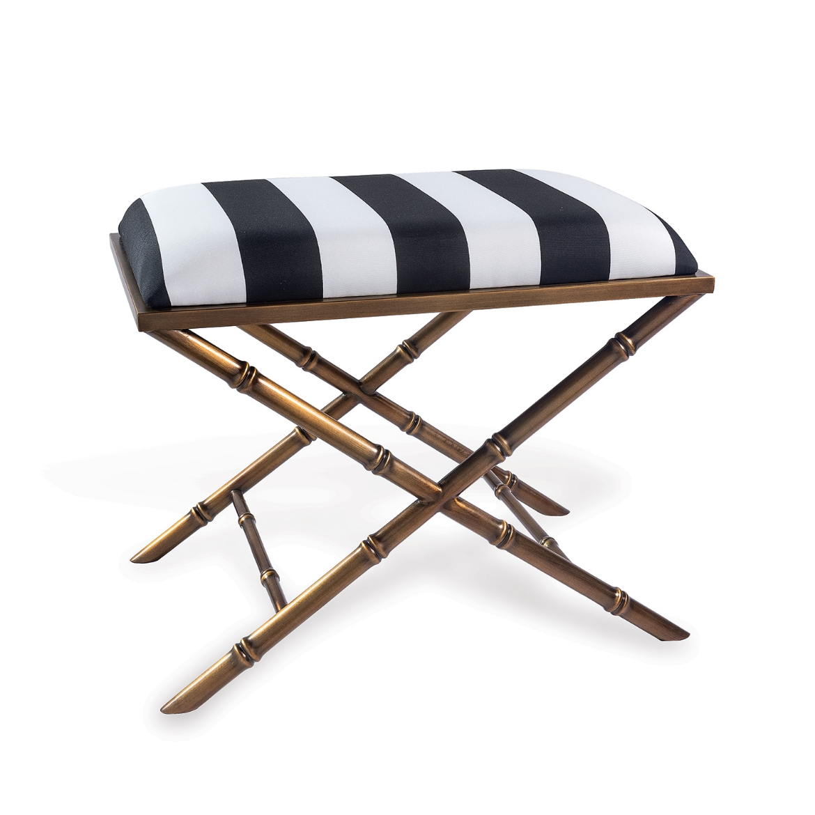 Picture of Lauderdale Brass Black Stripe Bench