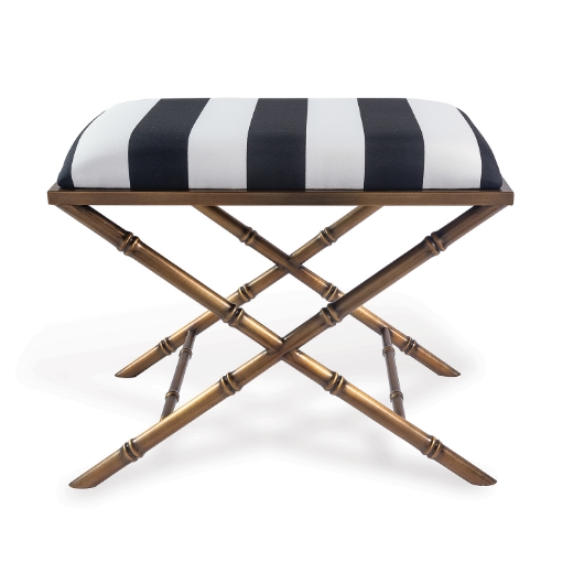 Picture of Lauderdale Brass Black Stripe Bench