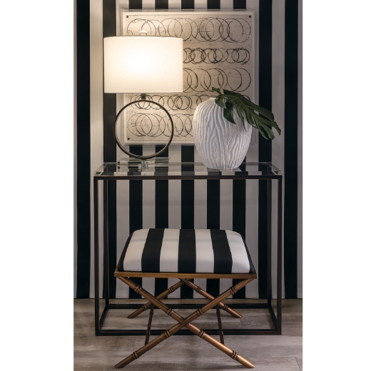 Picture of Lauderdale Brass Black Stripe Bench