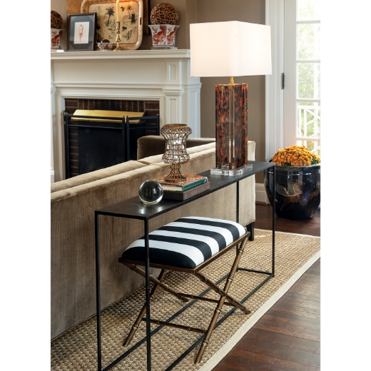 Picture of Lauderdale Brass Black Stripe Bench