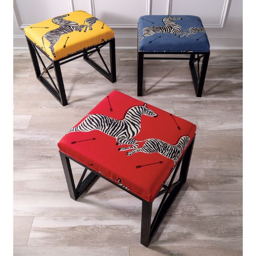 Picture of Medallion Black Zebra Red - Right Facing Bench