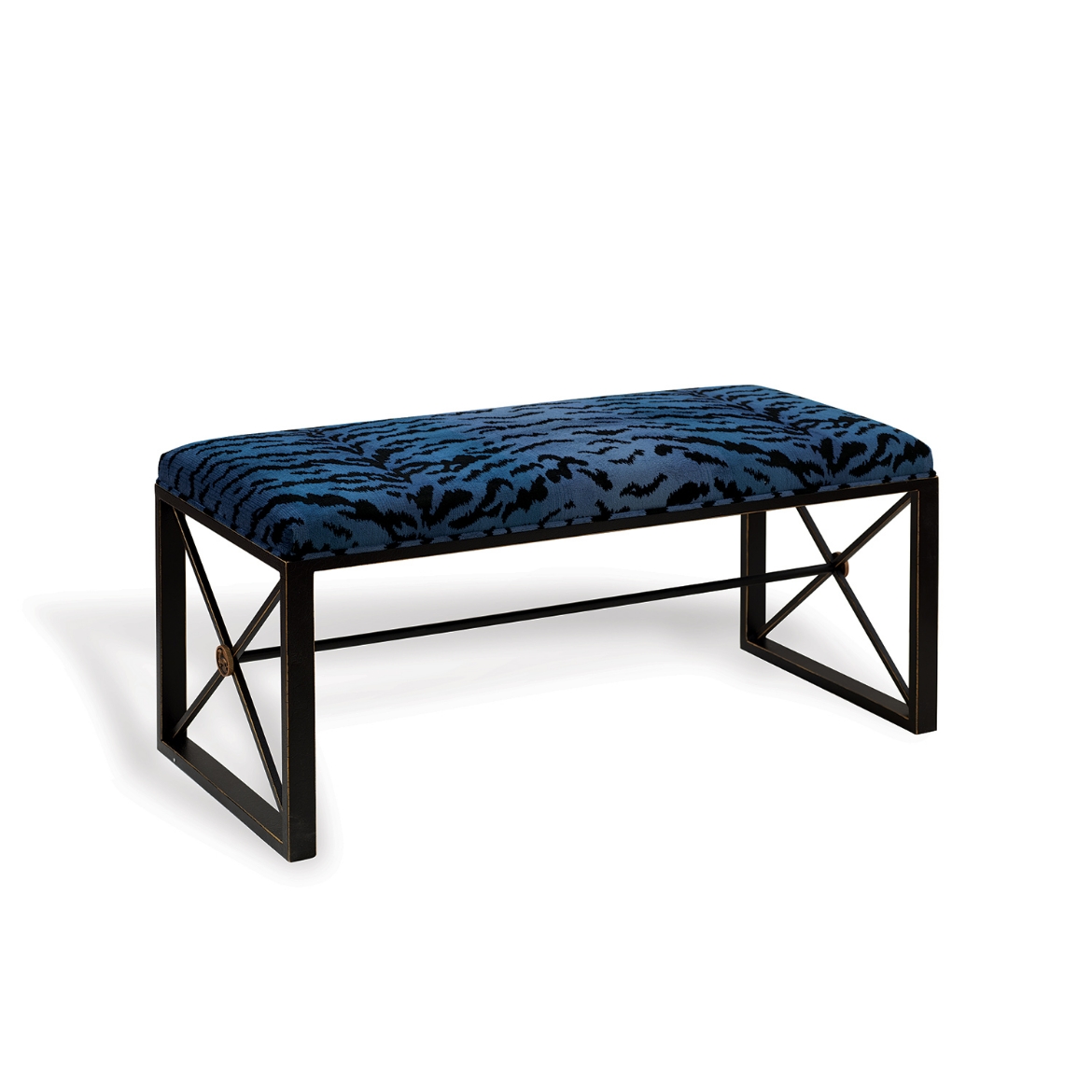 Picture of MEDALLION BLACK DOUBLE BENCH WITH LE TIGRE BLUE